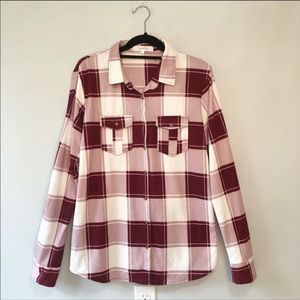 Eden & Olivia Roll Sleeve Plaid Flannel Shirt - L